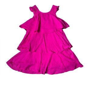 Catimini 4 Years Pink Ruffle Dress Cotton Sleeveless Lined Girls Kids